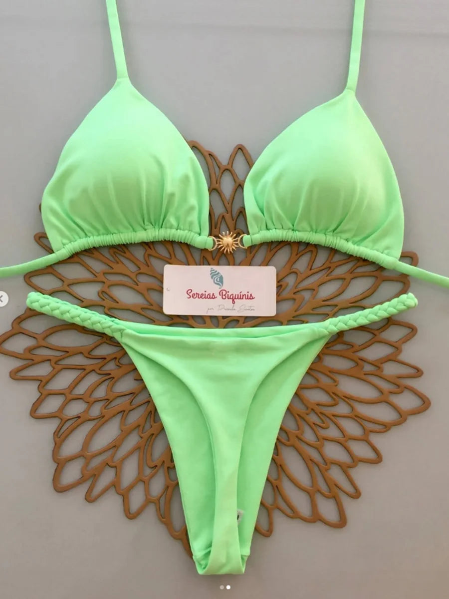 Micro Bikinis 2026 Women Swimsuit New Sexy Swimwear Halter Bikini Set Brazilian Biquini Female Thong Beachwear Party Wear