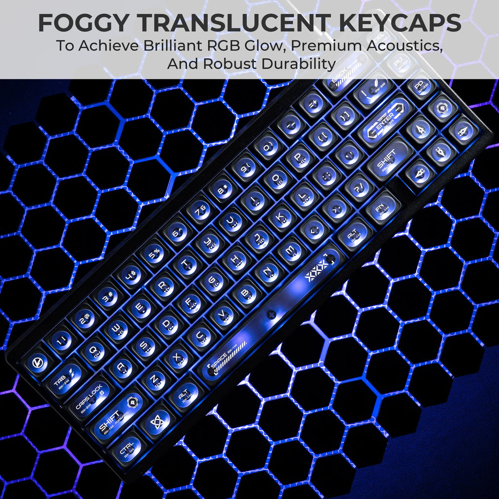 XVX White Shine Through Cats eye MAX Profile Dye-Sub PBT Keycap Set 136-Key