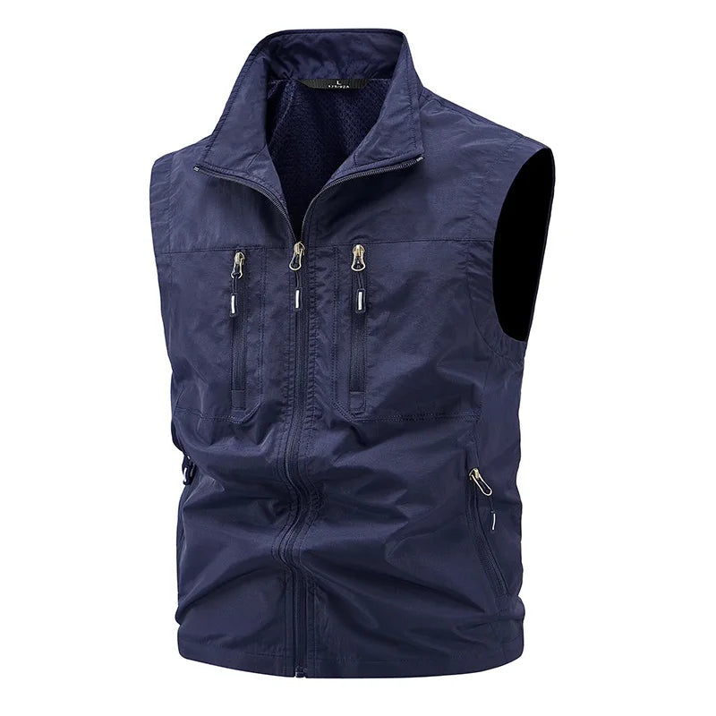 2026 New Waistcoat Men Middle-Aged Outdoor Fishing Summer Vest Casual Thin Tooling Waistcoat Large Size 5XL Vest