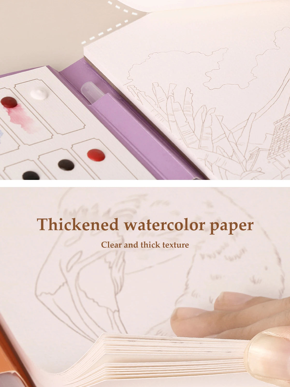 Kids Watercolor Coloring Book Educational Art Activity Reusable Non-Toxic Painting Kit for Toddlers&Creative Learning DIY Crafts