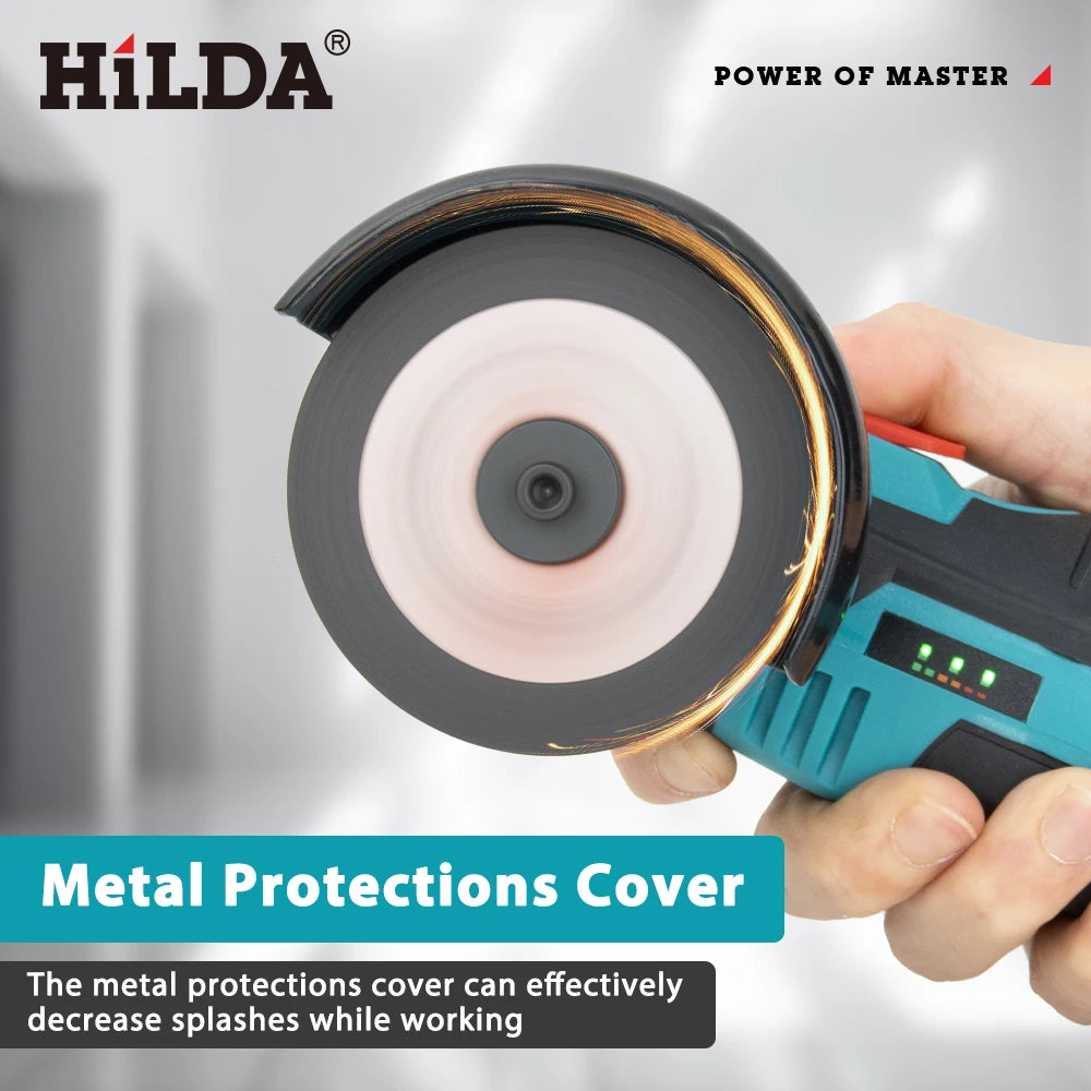 HILDA 3 inch 12V Miniature Rechargeable Angle Grinder with Battery Cutting Blade Polishing Grinder for Cutting Diamond Cordless