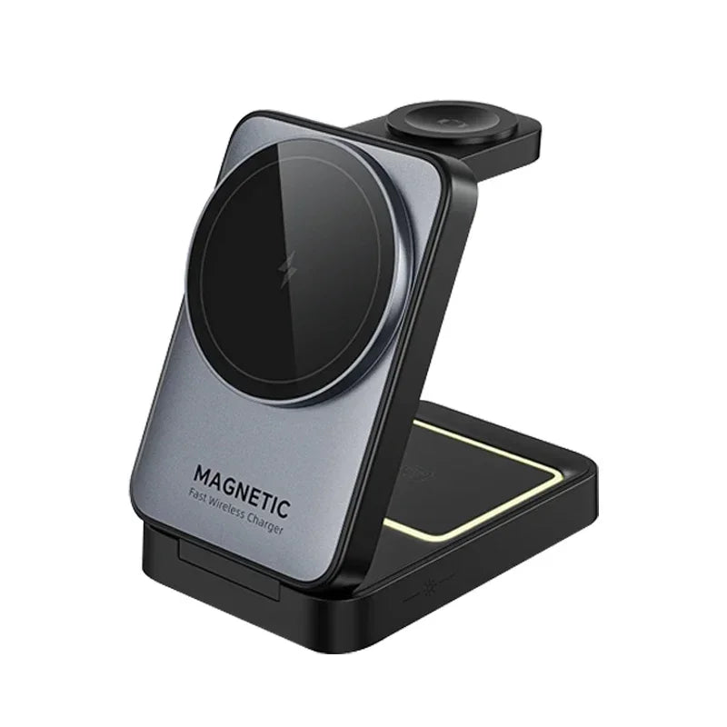 Foldable 3 In 1 Magnetic Wireless Charger Stand For Magsafe iPhone 15 14 13 12 Apple Watch 2-8 Airpods Pro Fast Charging Station
