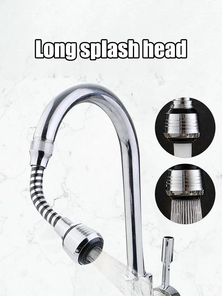 Kitchen splash proof PVC black wire long thread installation splash proof head pressurized soft aerator shower faucet