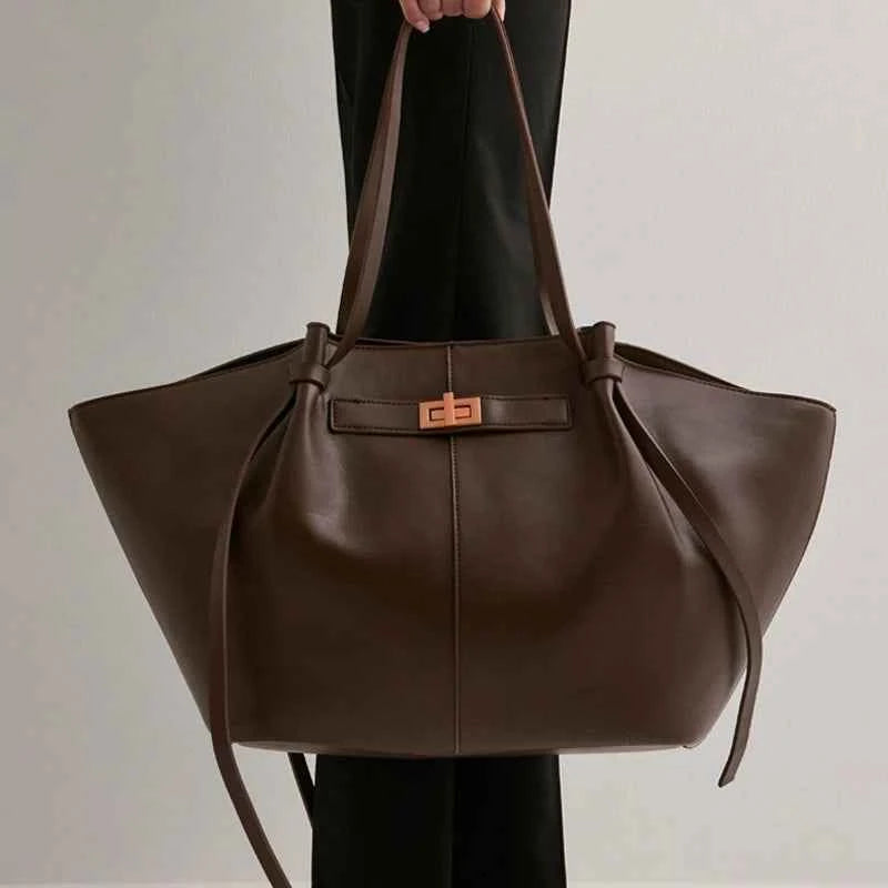 Fashion Large Capacity Trapeze Bag Designer Chic Lock Women Shoulder Bags Luxury Pu Leather Handbags Trend Underarm Bag 2025