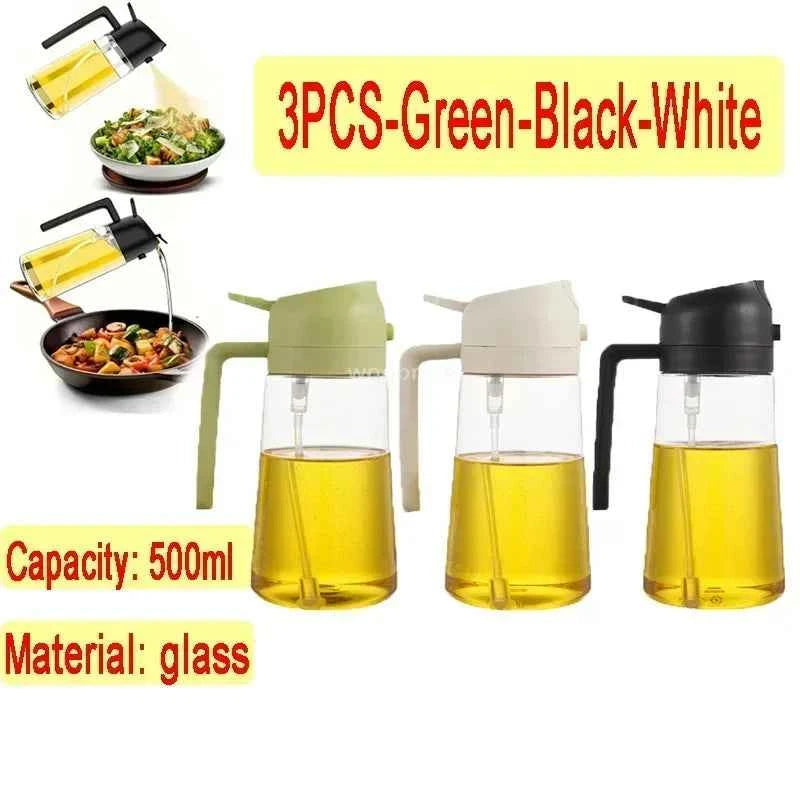 Dual Purpose Glass Oil Bottle Kitchen Spray Oil Sprayer Bottle Kitchen Oils Spray Can Leakproof Oil Spray Bottle Household