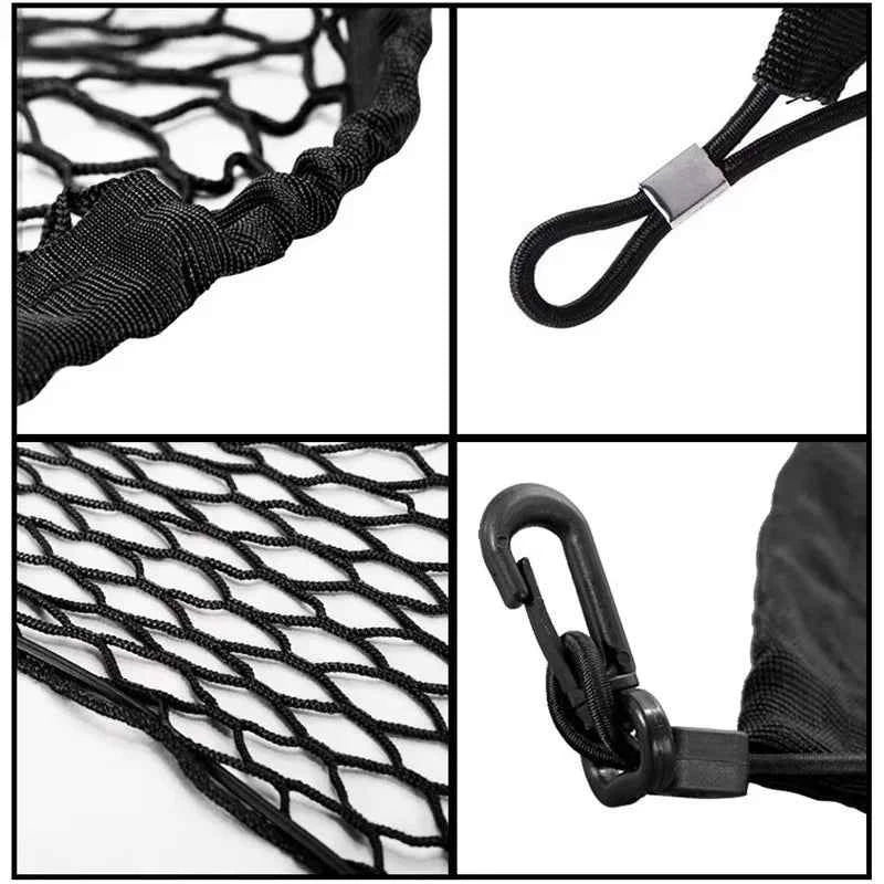 90x40cm Mesh Rack Universal Car Trunk Rear Storage Luggage Nylon Elastic Mesh Strap Hook Pocket Car Trunk Organizer