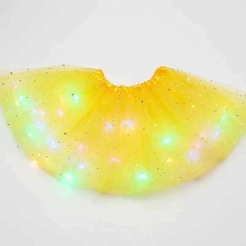 LED Glowing Light Kids Girls Princess Tutu Skirts Children Cloth Wedding Party Dancing Miniskirt Costume Cosplay Led Clothing