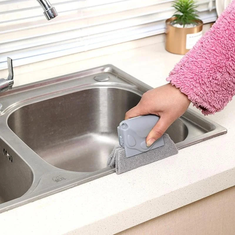 Window Track Cleaning Brush With Fiber Scrubbing Pad