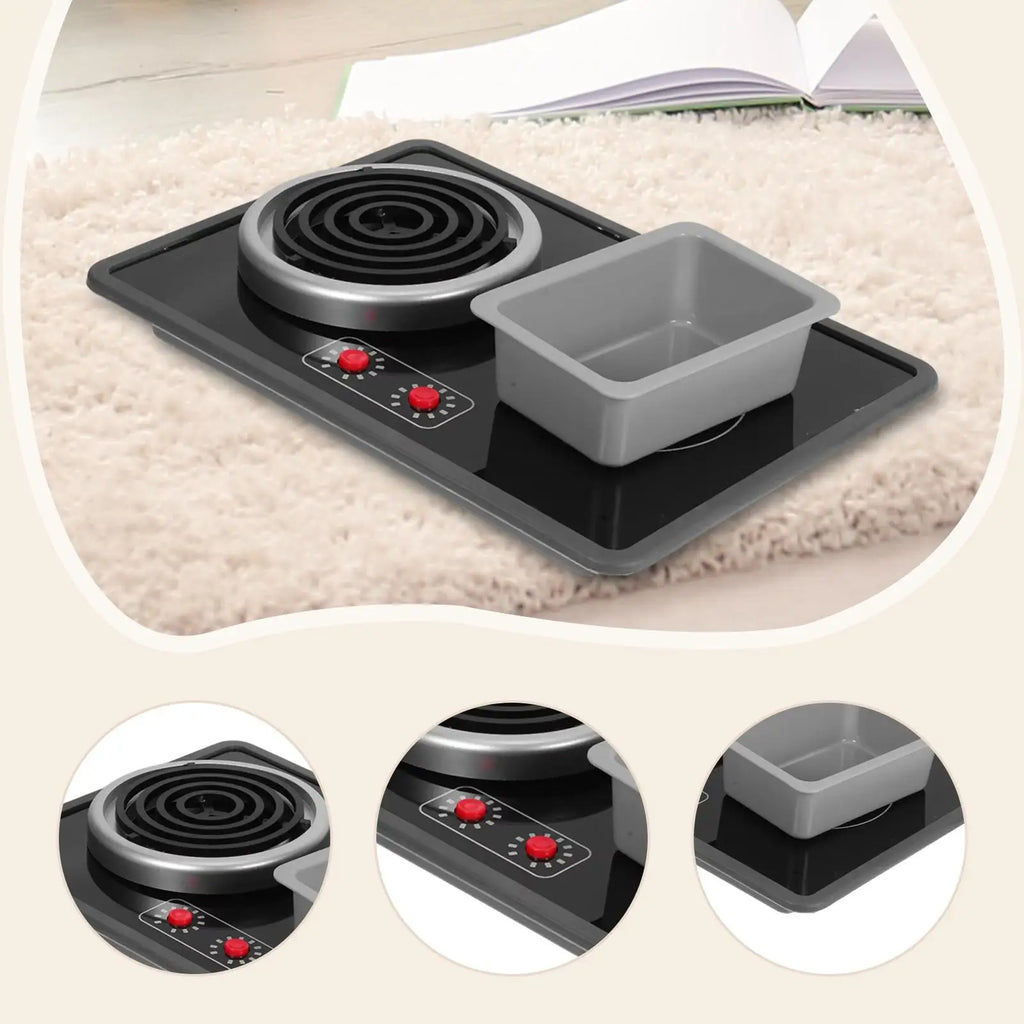 Kids Kitchen Toy Stove Toy with Lights and Sounds,Cookware Realistic Pretend Play Learning Toy Role Play for Children,Girls Boys