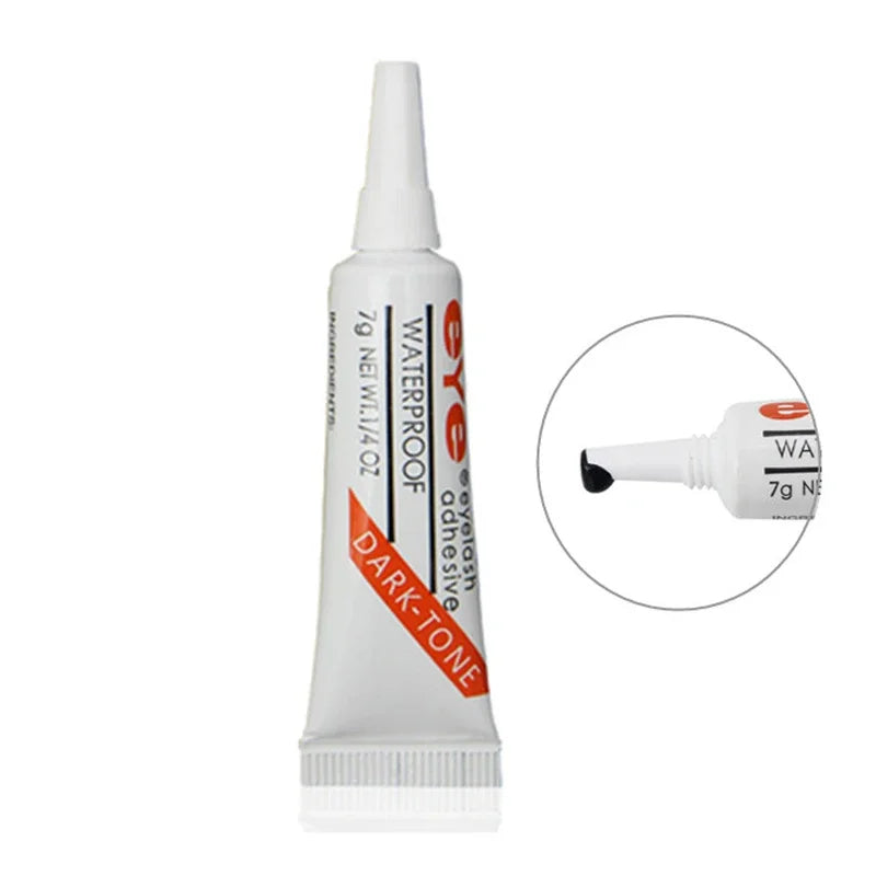 False Eyelash Extension Glue Waterproof Makeup Tools Accessories Eyelash Glue New Strong Lash Glue Adhesive 7g, Black or Clear