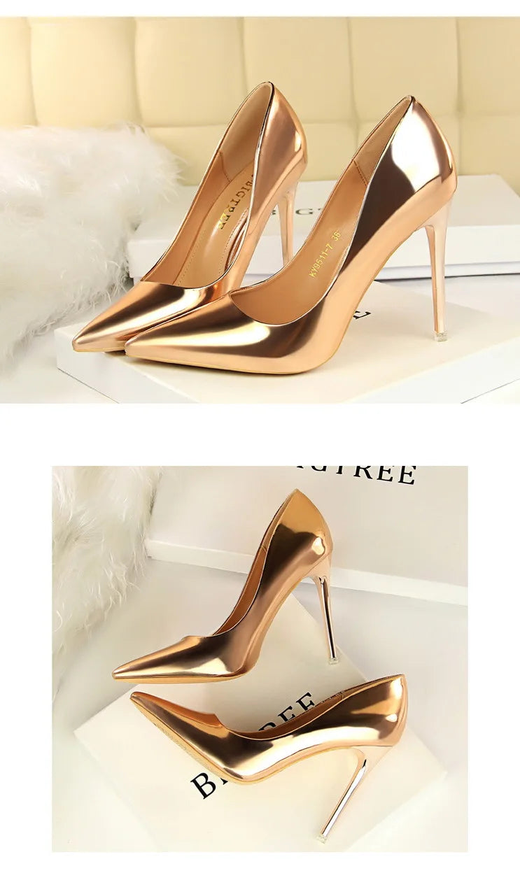 BIGTREE Shoes Classic Pumps Patent Leather Women Pumps Fashion Women Wedding Shoes High Heels Stiletto 10.5 Cm 7.5 Cm Lady Shoes