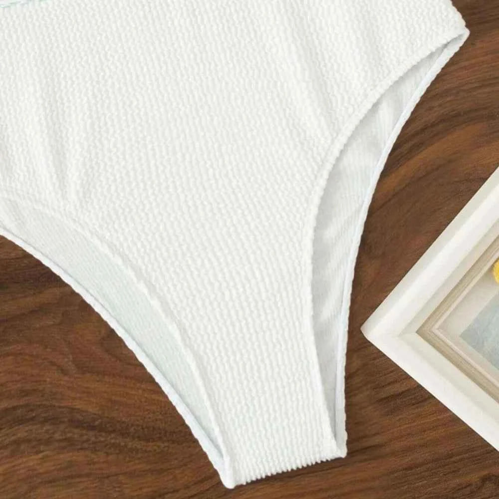 VigoBreviya 2026 White Strapped Swimwear Women Sexy High Waist Cut Bikini Push Up Swimsuit Backless Summer Beach Bathing Suit