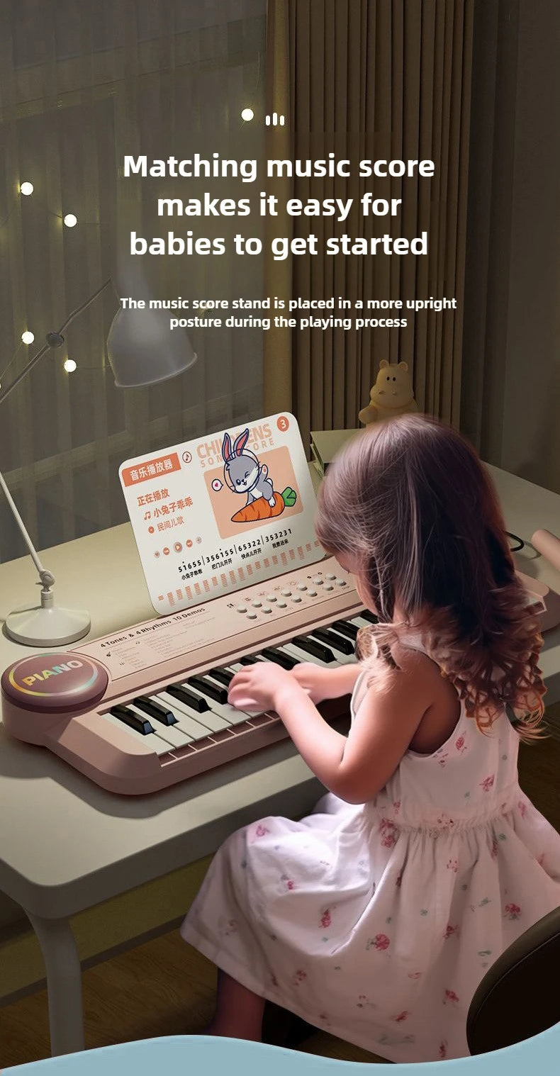Kids Piano Keyboard 37 Keys Multifunctional Electronic Piano with Microphone Children's Early Education Educational Toys