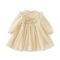 Dave Bella Princess Dress for Girls Baby Children 2025 Spring Long Sleeved Charm Mesh Embroidery Floral Gentle Cute DB1250434