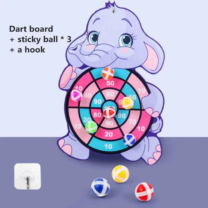 Child Montessori Toys for Kids 2 to 4 Years Old - Cartoon Animal Dart Board Sticky Ball Family Interactive Educational Toys