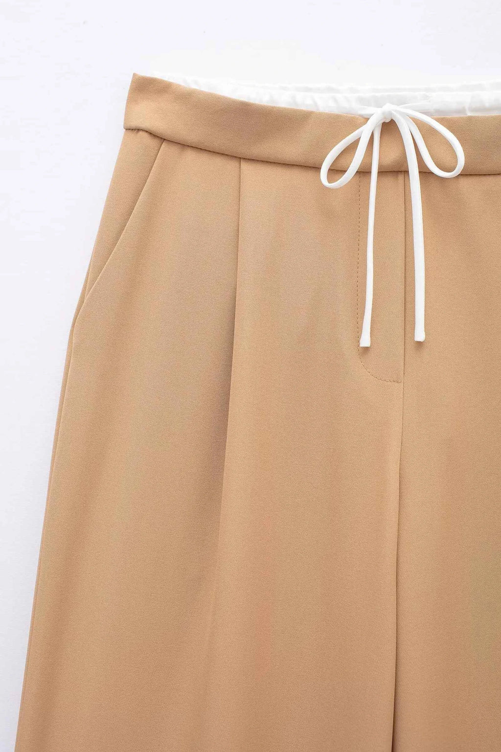 MUJER 2025 Wide Leg Pants for Women High Waist Baggy Pants Woman Summer Pleated Loose Pants Women Streetwear Tied Woman Trousers