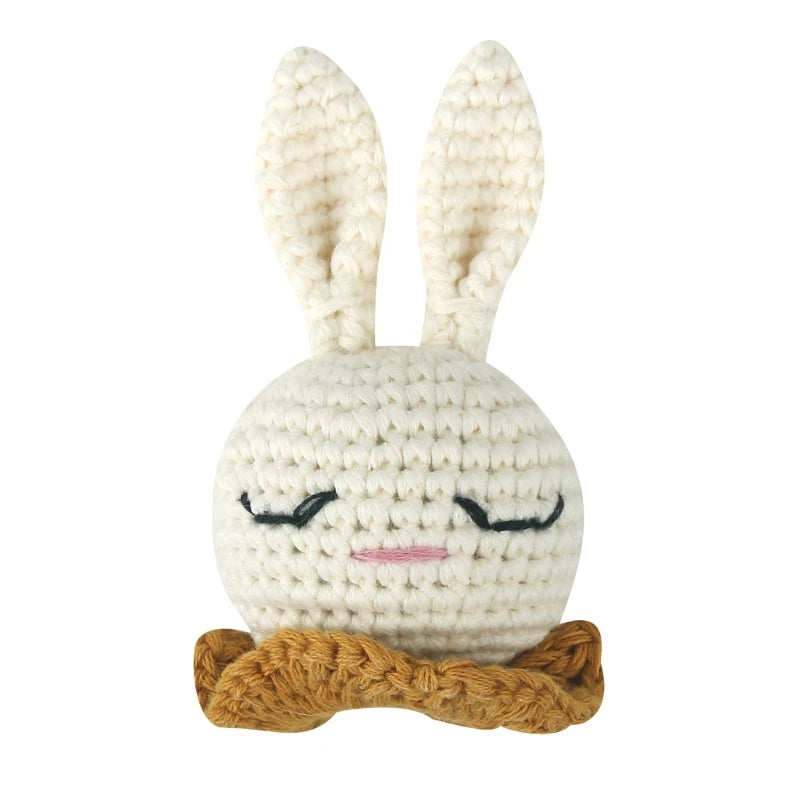Crochet Animal Baby Pacifier Clip Accessories Handmade Knitted Bunny Teether Beads Newborn Nipple Clip Dummy Soother Holder Toy