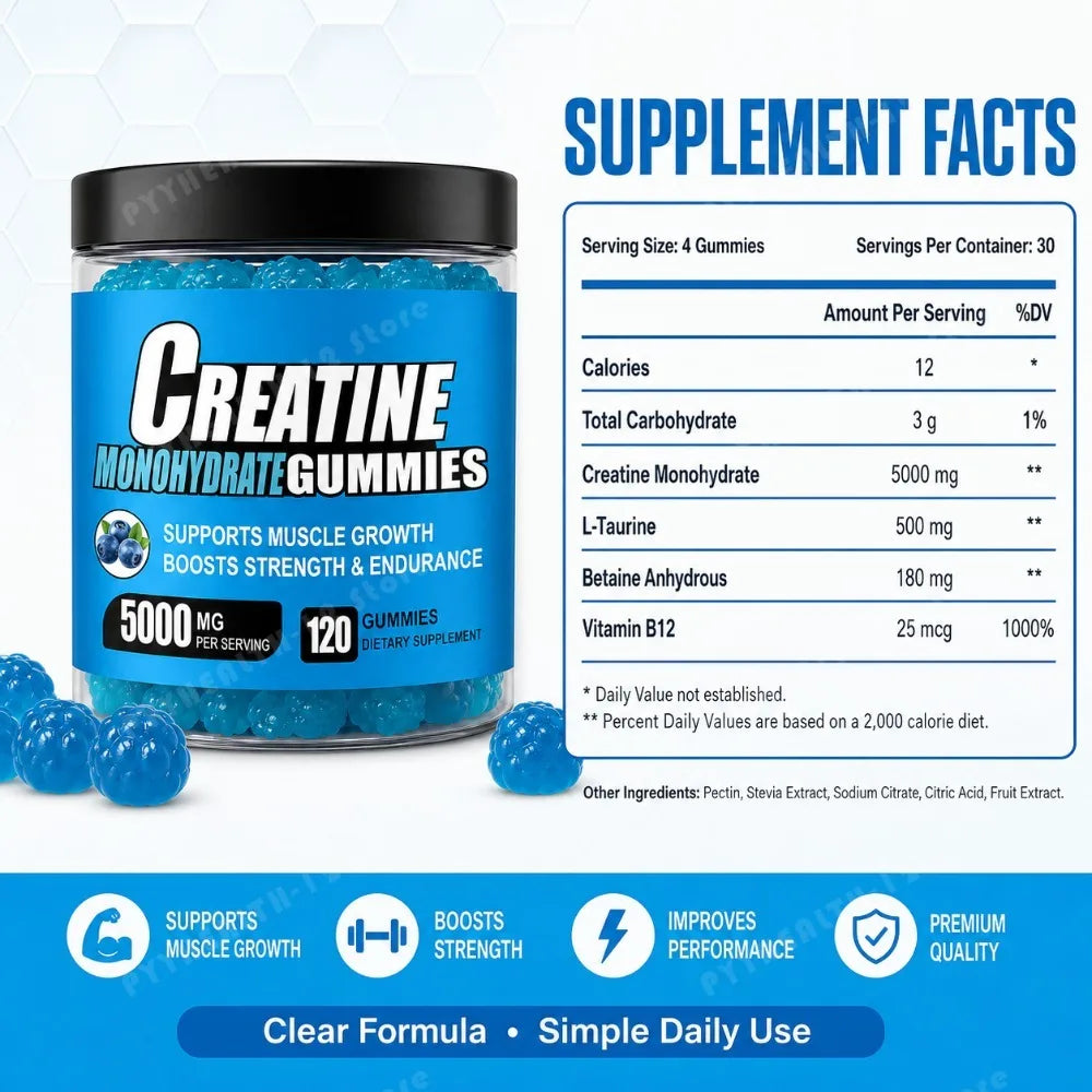 Creatine Monohydrate Gummies – Muscle Strength & Energy