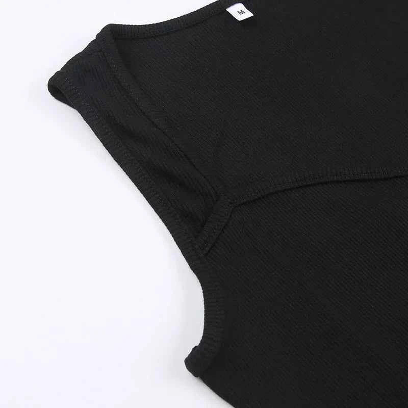 Myufon Basic Knit Long Dress Korean Fashion Square Collar Sleeveless Women's Dresses Summer Casual Y2k Vintage All-match Outftis