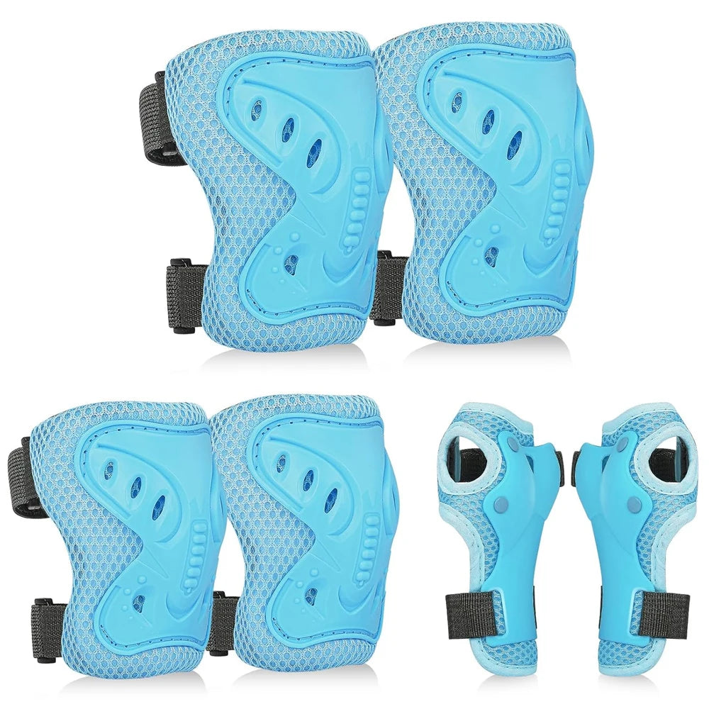 Kids Knee Pads and Elbow Pads Set with Wrist Guard 3 in 1 Kids Protective Gear Set for 3-10 Years for Skateboarding, Skiing, Cyc