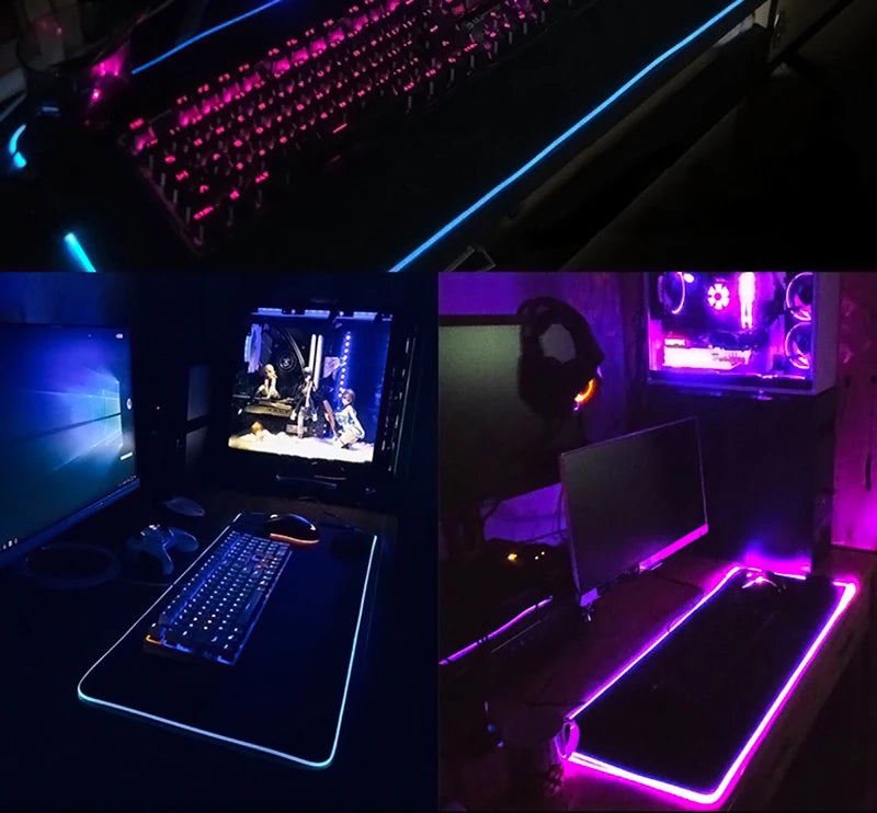 RGB LED D-dragon B-ball Mouse Pads Desk Mat Protector Gaming Mousepad Office Table Decor Keyboard Long Pad Computer Gamer Mats