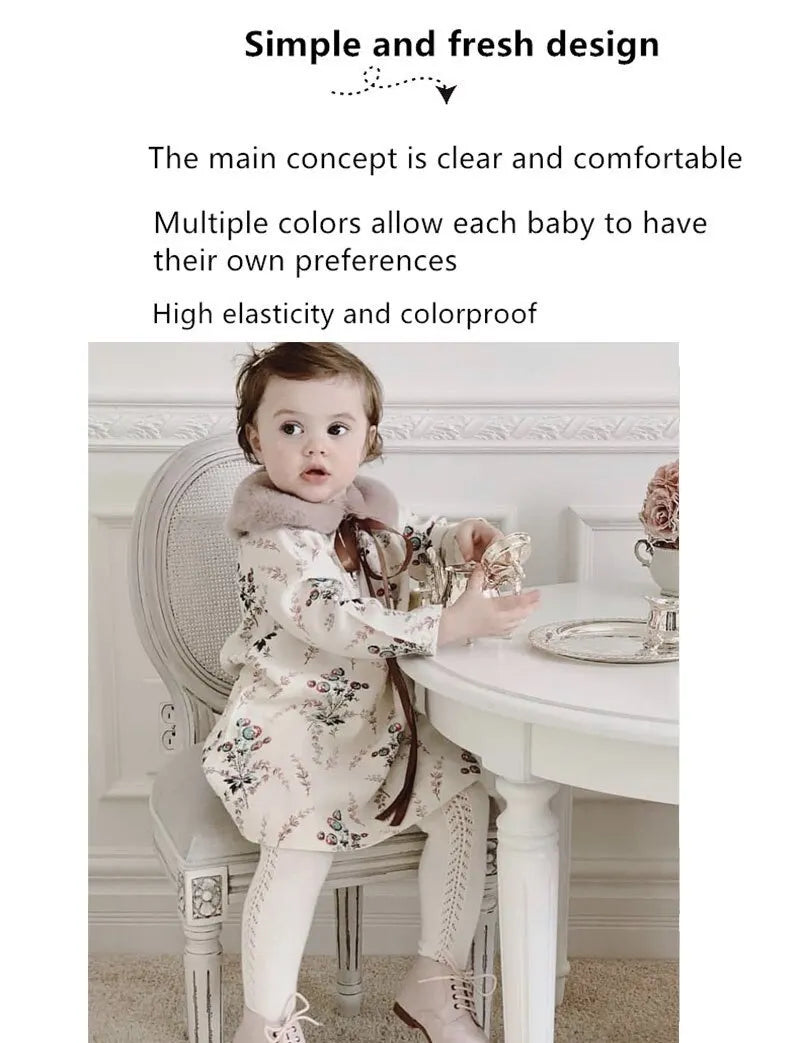 Baby Girls Tights Autumn Cotton Boys Toddler Stockings Breathable Solid Cute Infant Spainish Style Princess Pantyhose