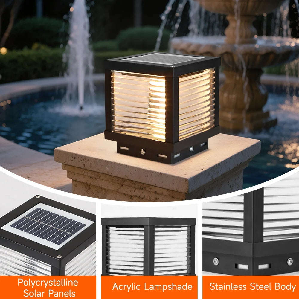 Outdoor Lighting Solar Garden Lights Installable Bulb Exterior Decoration Solar Lights for Patio Path Fence Sunlight Pillar Lamp