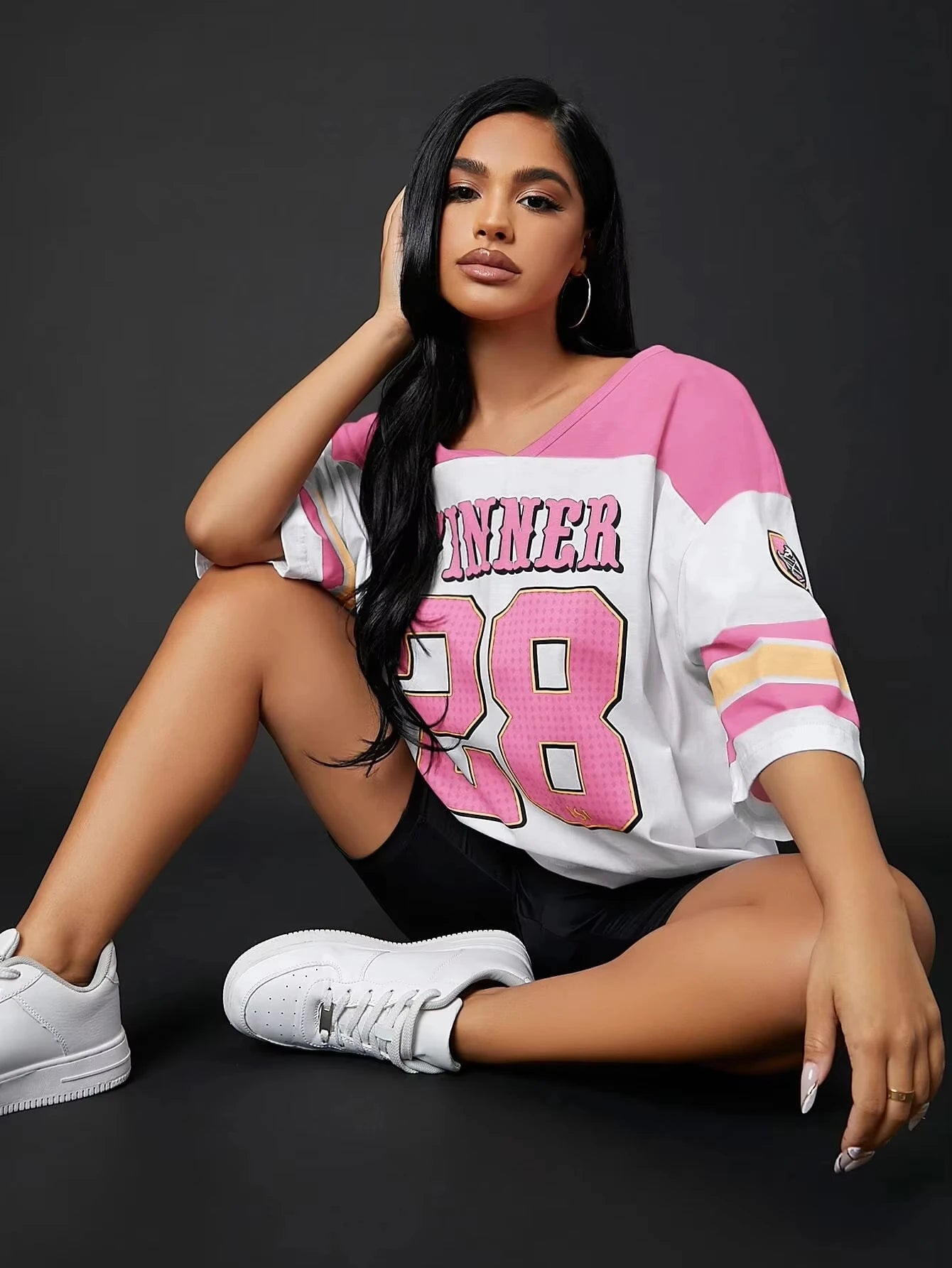 Women's New Football And Baseball Jersey Short Sleeved T-shirt Loose Fashionable Breathable Quick Drying Oversized Top Clothing