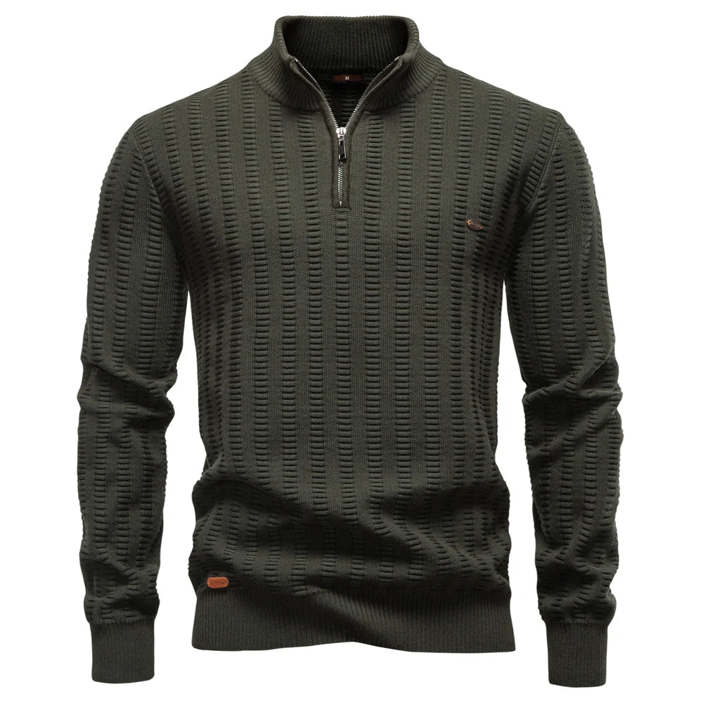 AIOPESON Luxury Striped Pullover Men Old Money Style Cotton Knitwear Thick Warm Crew Neck Winter Social Sweater Male