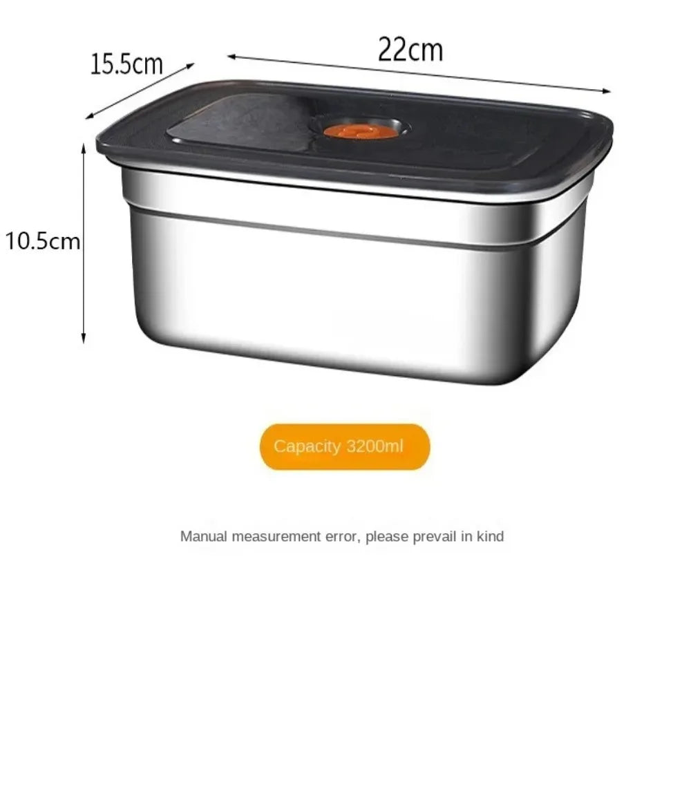 Stainless Steel Camping Lunch Box Sealed Microwave Suitable Bento Box Leak-proof Large Capacity Refrigerator Freezer Storage Box