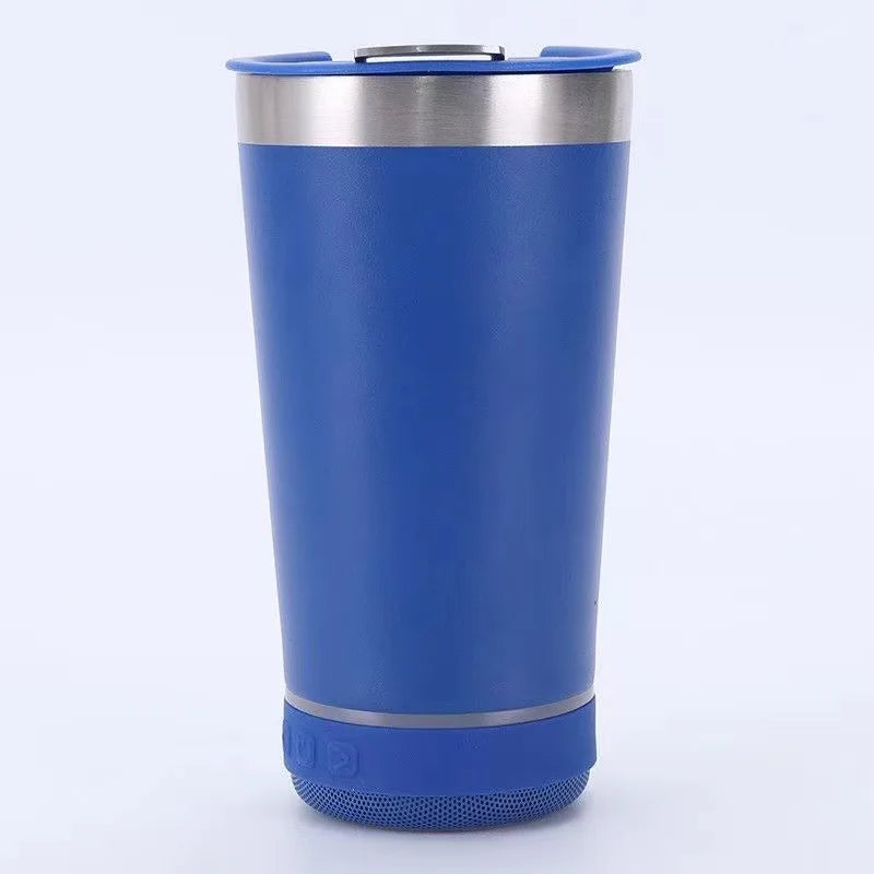 Portable music cup stainless steel reusable simple water bottle speaker wireless Bluetooth speaker