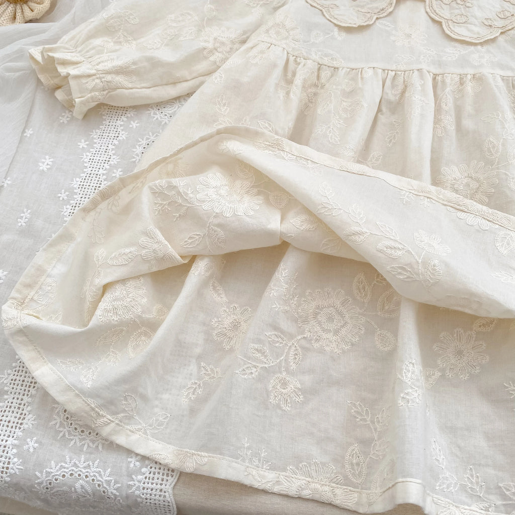 Autumn Baby Bodysuit Sisters Dress Flower Embroidery Dress Infant Girls Toddler Outfit  Baby Girls Rompers Family Sister Dress