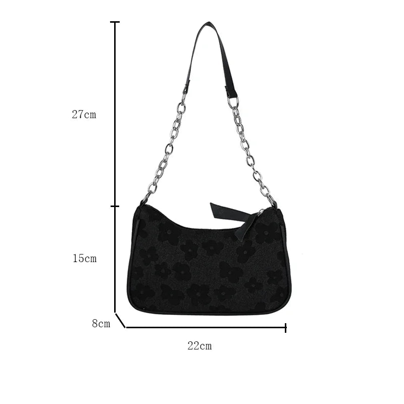 2025 New Fashion Felt Shoulder Bags for Women Small Casual Underarm Bag Female Hand Crossbody Bags for Women Purses and Handbags
