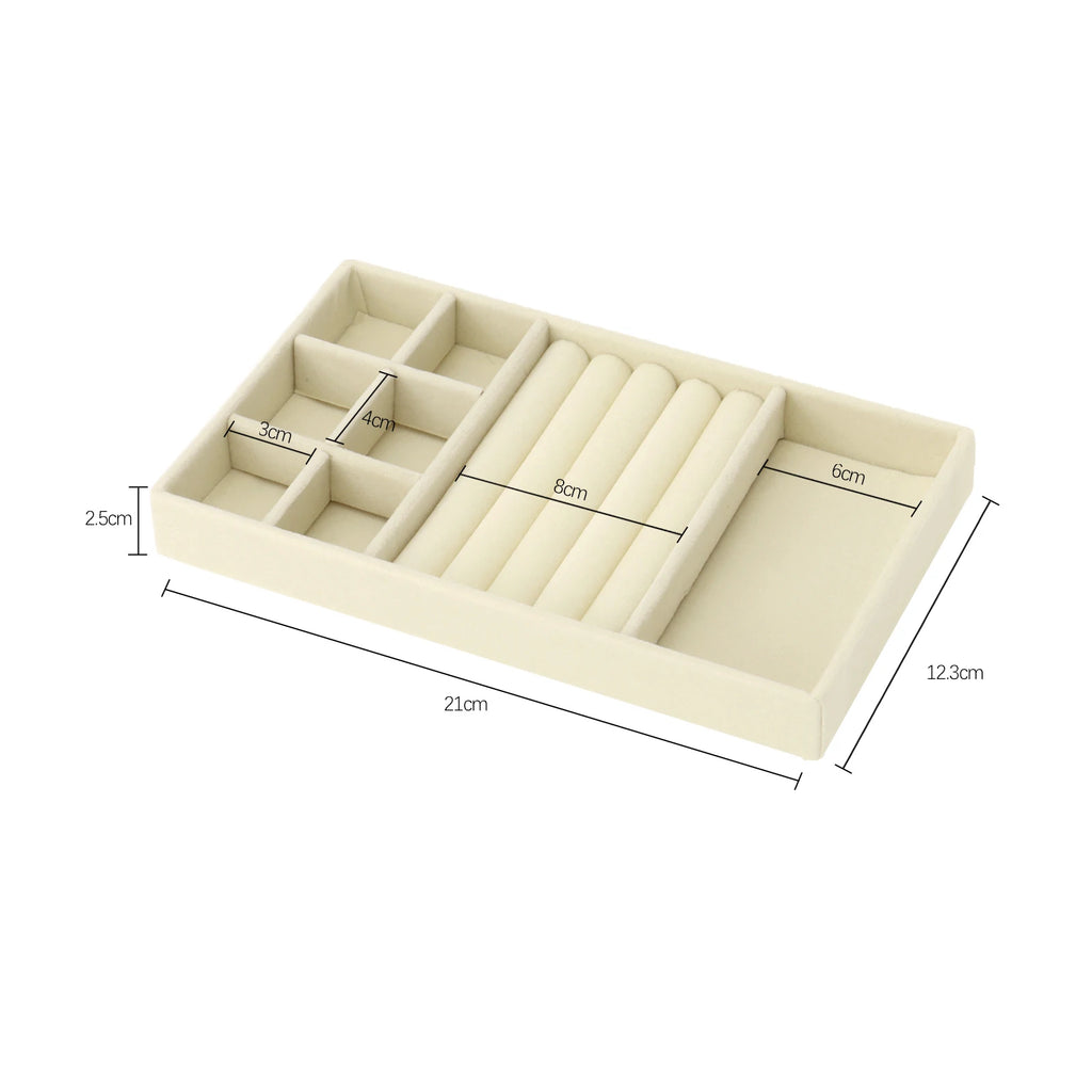Velvet Jewelry Box Organizer DIY Earring Necklace Ring Jewelry Display Tray Portable Storage Box Jewelry Organizer Display Case