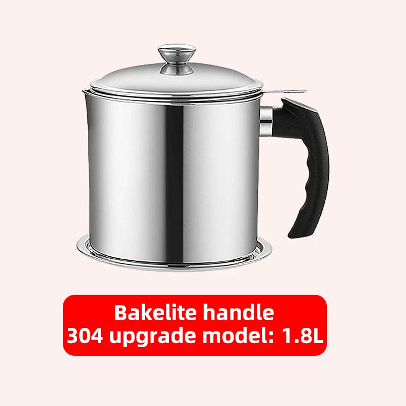 Stainless Steel Oil Strainer Pot Container Jug Storage Can With Filter Cooking Oil Pot For Kitchen Household Tools