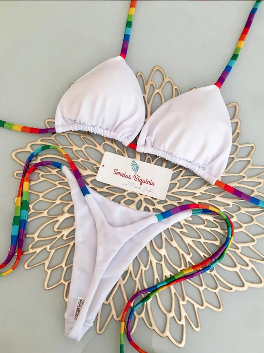 Micro Bikinis 2026 Women Swimsuit New Sexy Swimwear Halter Bikini Set Brazilian Biquini Female Thong Beachwear Party Wear