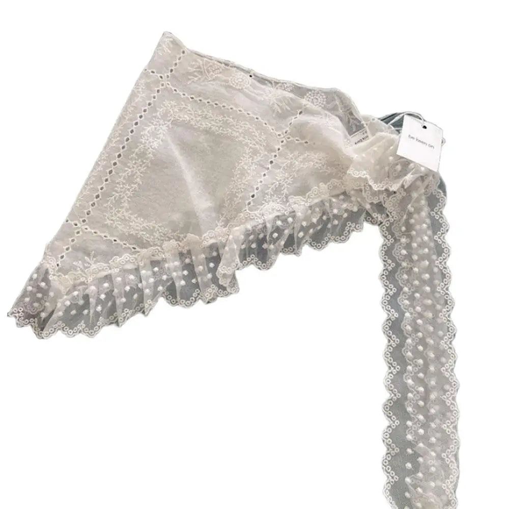 INS Style Triangular Lace Handkerchief Personalized Trendy Layering Of Small Aprons Soft Versatile Korean Headscarf Hair Scarves
