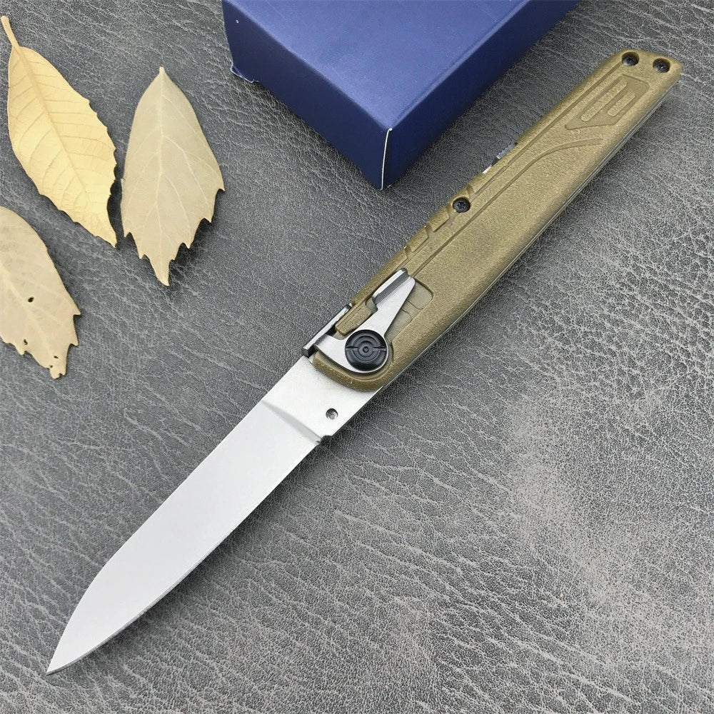 4 Different Color Folding Knife with Nylon Sheath 440C Blade and ABS Handle Camping Hiking Pocket Knife Outdoor EDC Durable Tool