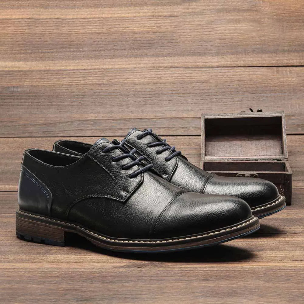 Men's Formal Shoes British Retro Brogue Shoes Mens Casual Business Leather Oxfords Men Office Dress Shoe Flats