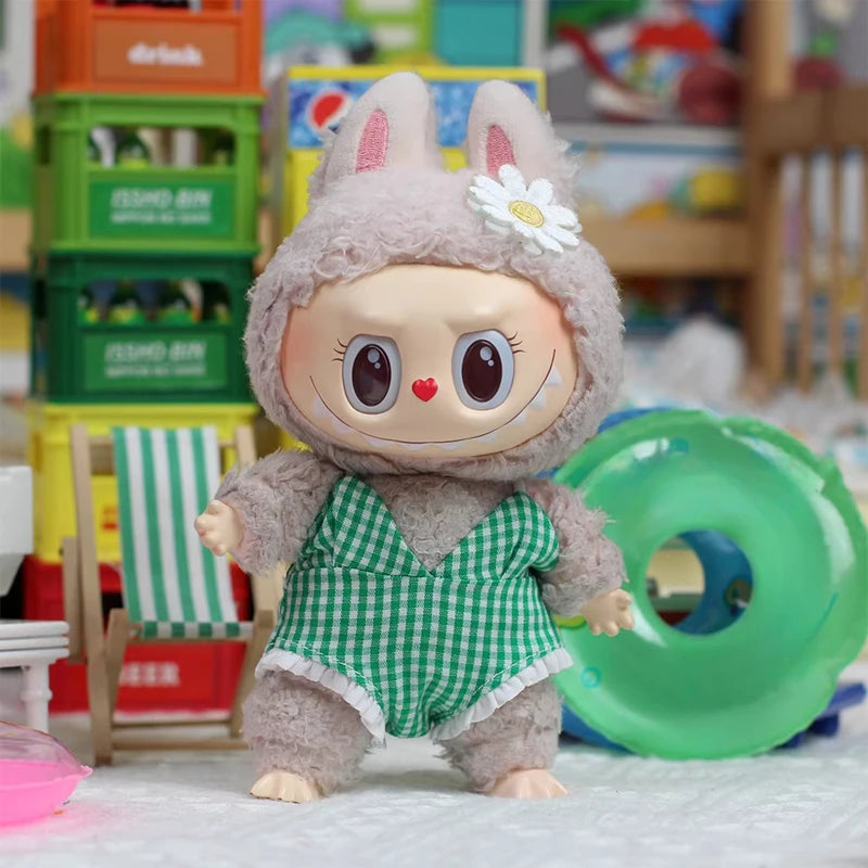 Mini Doll'S Clothes Outfit Accessories For 15-17cm Labubu Idol and 10cm cotton doll Solid color one-piece swimsuit Clothing Gift