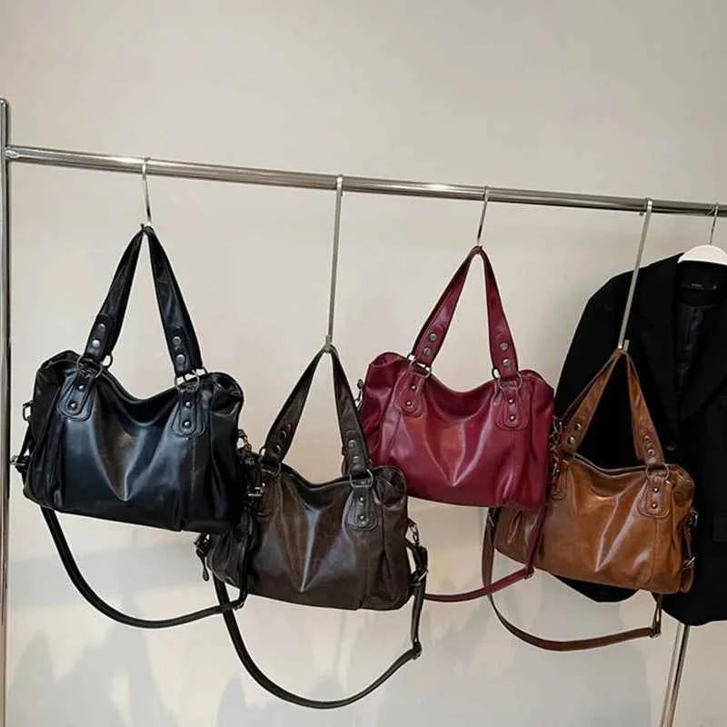 Fashion Classic Versatile Commuter Shoulder Bag Large Capacity Retro Handbags Travel Tote Bags Zipper Opening Women Shopping Bag