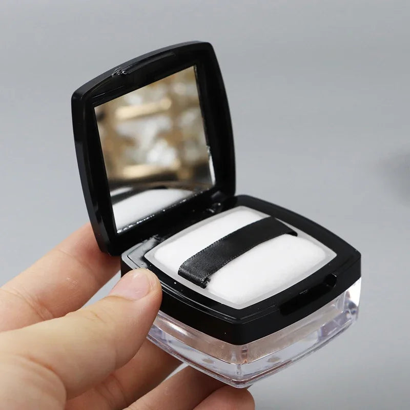 Powder Box Empty Portable Mini 5g Sieve Loose Powder Pot Square Box with Powder Puff Travel Makeup Jar Sifter Cosmetic Container