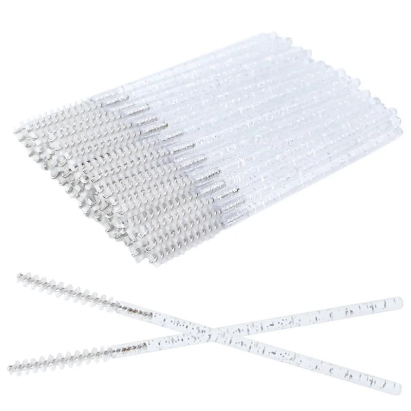 Clearance_50pcs Disposable Skinny Mascara Wands Mini Crystal Eyelash Brushes Micro Brush Lash Extension Supplies Mini Lash Brush