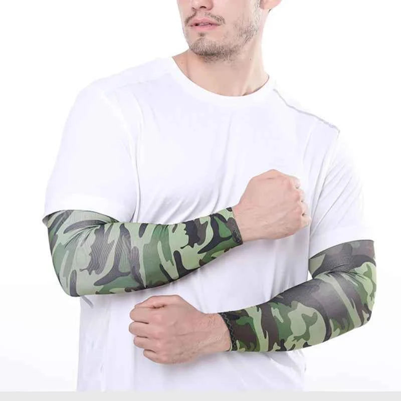 2Pcs Unisex Cooling Arm Sleeves Cover Sports Running UV Sun Protection Outdoor Men Fishing Cycling Sleeves for Hide Tattoos