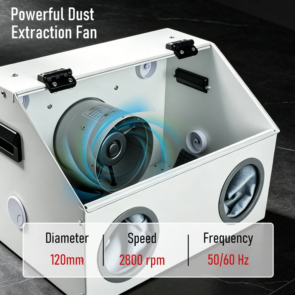 220V Grinding Dust Box Metal Structure Dust Box Ventilation Fan Dust Extraction Box for Craft Work Sanding Polishing