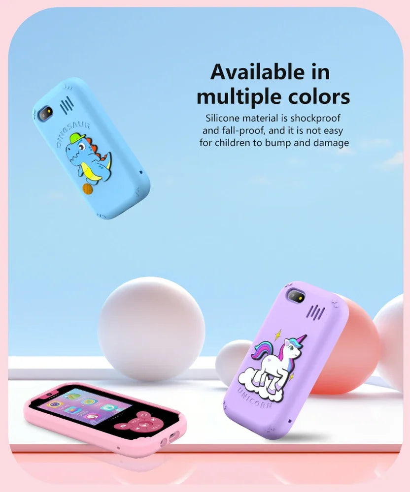 Interesting Kids Smart Learning Phone,8GB Memory Game Gift Educational Toy with Dual Camera &Music Player for Ages 3-12 Birthday