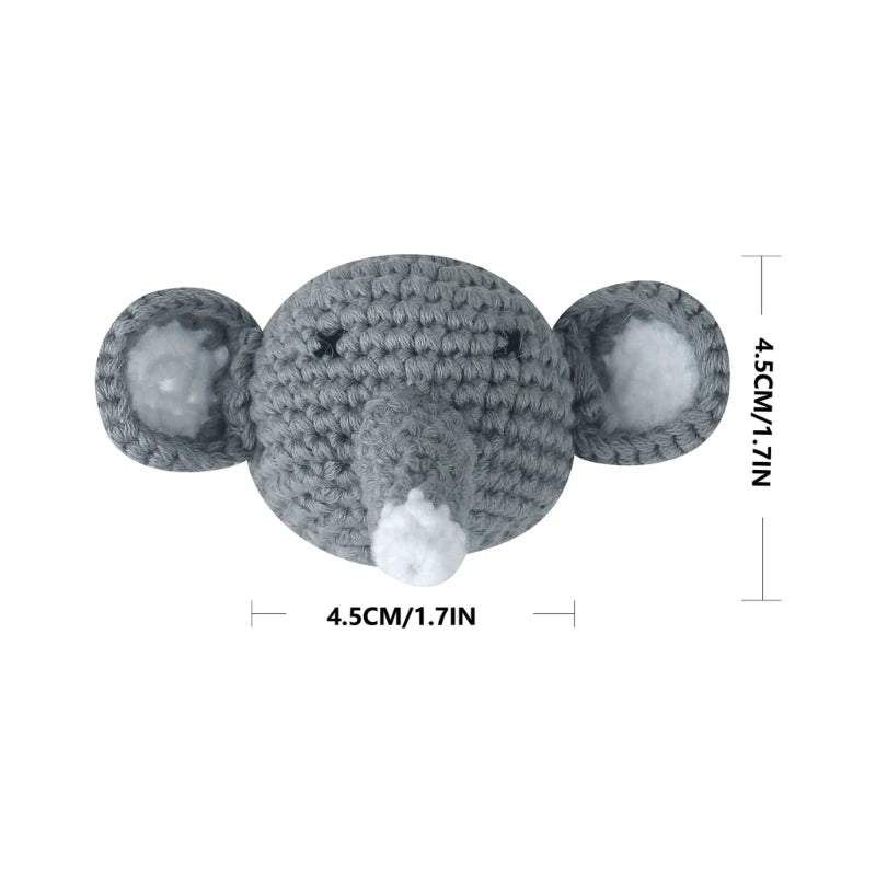 Crochet Animal Baby Pacifier Clip Accessories Handmade Knitted Bunny Teether Beads Newborn Nipple Clip Dummy Soother Holder Toy