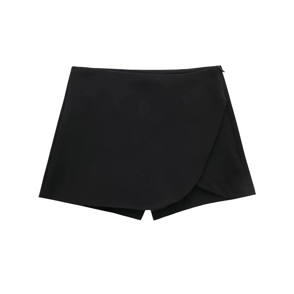 HXAO Women's Skort High Waist Brown Skirt Pants Stylish Summer Pink Black Mini Skirt Shorts Asymmetric Casual Off White Skort