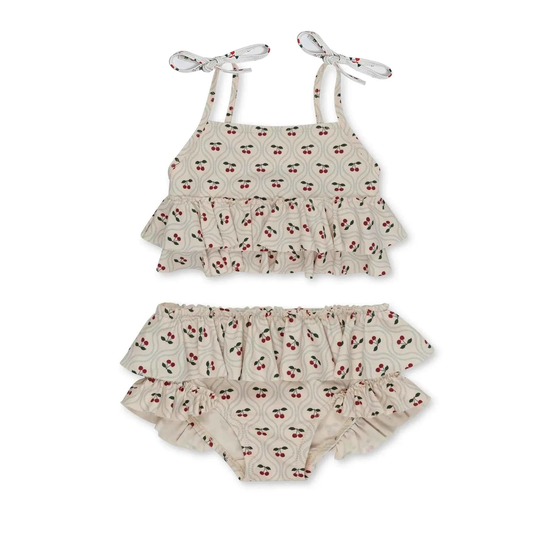 Kids Swimwear for Girl New Summer Baby Girls Cute Cherry Floral Swimsuit Set Long Sleeves/Sling Sunscreen Swimsuit Bikini H503