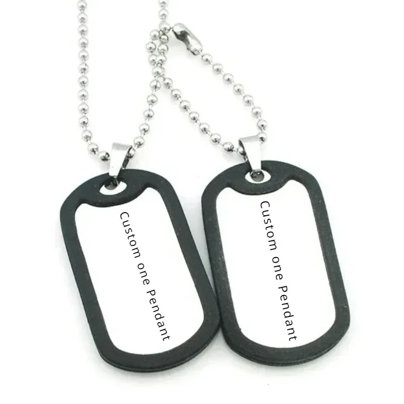 Customized ID Double Dog Tag Military Soldier Circle Pendants Titanium Steel Personalized Necklace Fashion Jewelry Free Carving